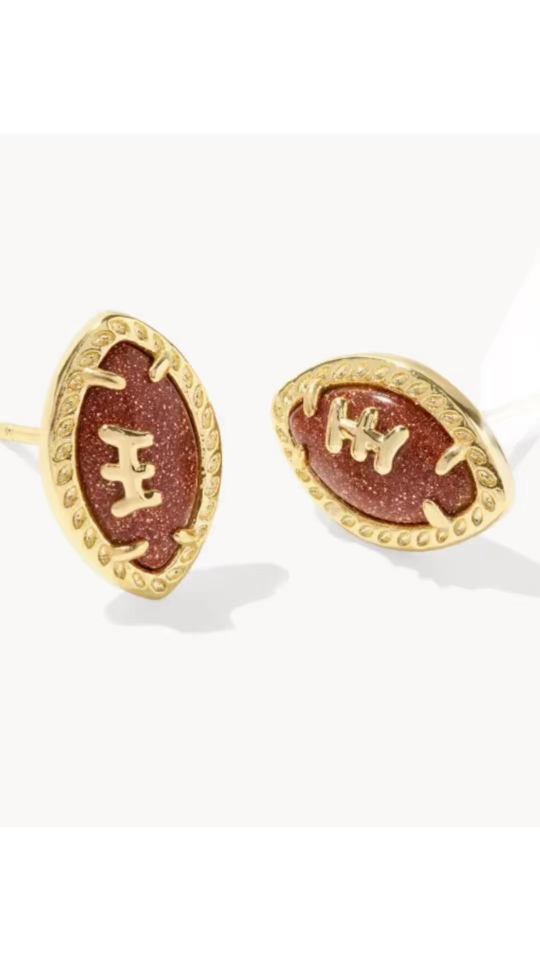 Football Gold Stud Earrings in Orange Goldstone
Currently 20% Off 

#LTKWatchNow #LTKStyleTip #LTKSaleAlert
