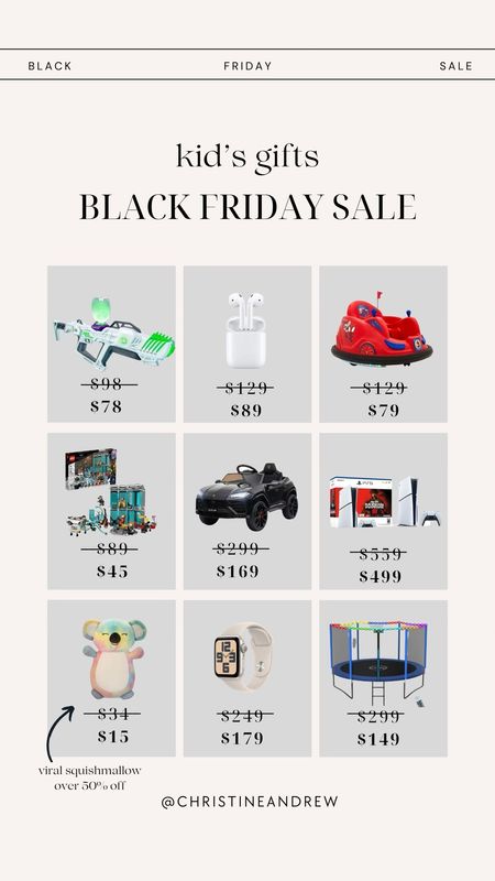 Kids gifts Black Friday sale ✨

Black Friday sale; kids gifts; kids Christmas gifts; Lego sale; gifts for kids; little boy gifts; Walmart sale; Walmart Black Friday; Walmart cyber sale; little girl gifts; toddler gifts; tween gifts; Apple AirPod sale; PlayStation sale; squishmallow sale; Christine Andrew 

#LTKCyberWeek #LTKsalealert #LTKGiftGuide
