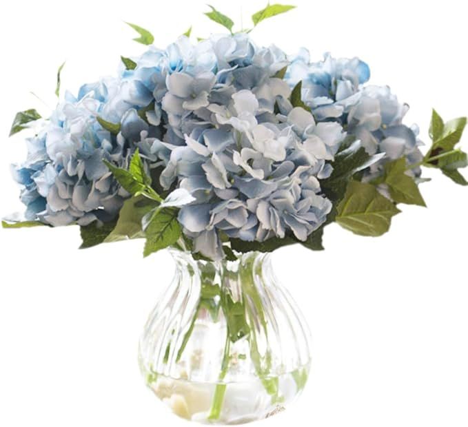 Greentime 3 Pack Artificial Blue Hydrangea Flowers Faux 17.7 Inches Hydrangea Stems for Wedding B... | Amazon (US)