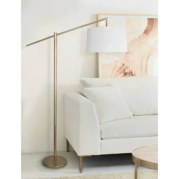 69 Task Floor Lamp Plated Gold w/ Off-White Shade for Living Room, Study and More - Walmart.com | Walmart (US)