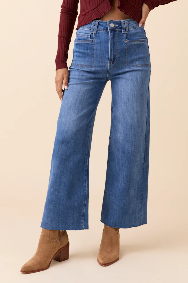 My Favorite Medium Wash Wide Leg Jeans DOORBUSTER | Pink Lily