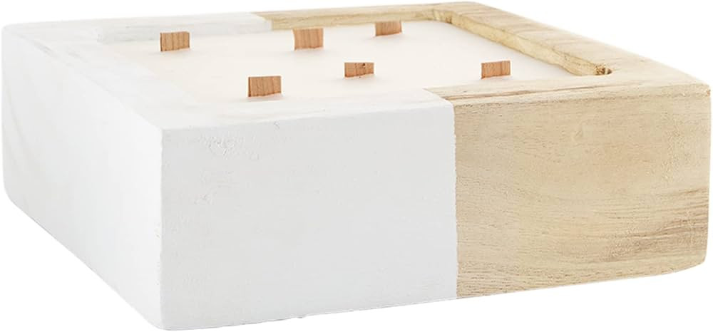 Mud Pie Paulownia Square Wood Scented Candle, Small, 9" x 9" | Amazon (US)