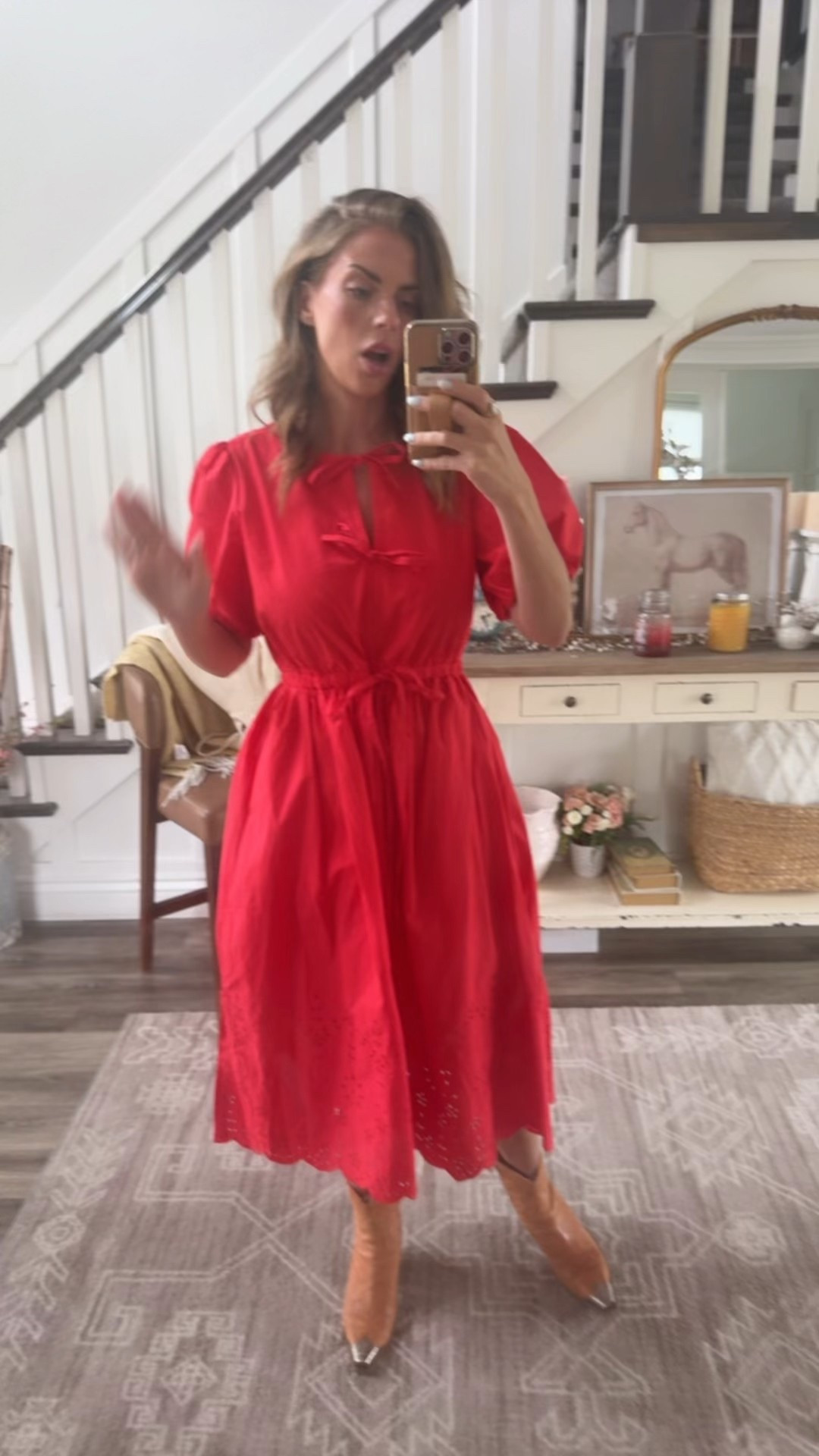 This dress 😍 Walmart has done it again! True to size #walmart #fashion #reddress #dress #summerdress