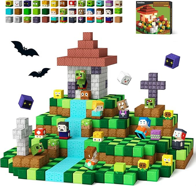 GobiDex 100PCS Magnetic Blocks Game-Based Kid Building Toys for Boys Girls 3+, Build MagWonder Wo... | Amazon (US)