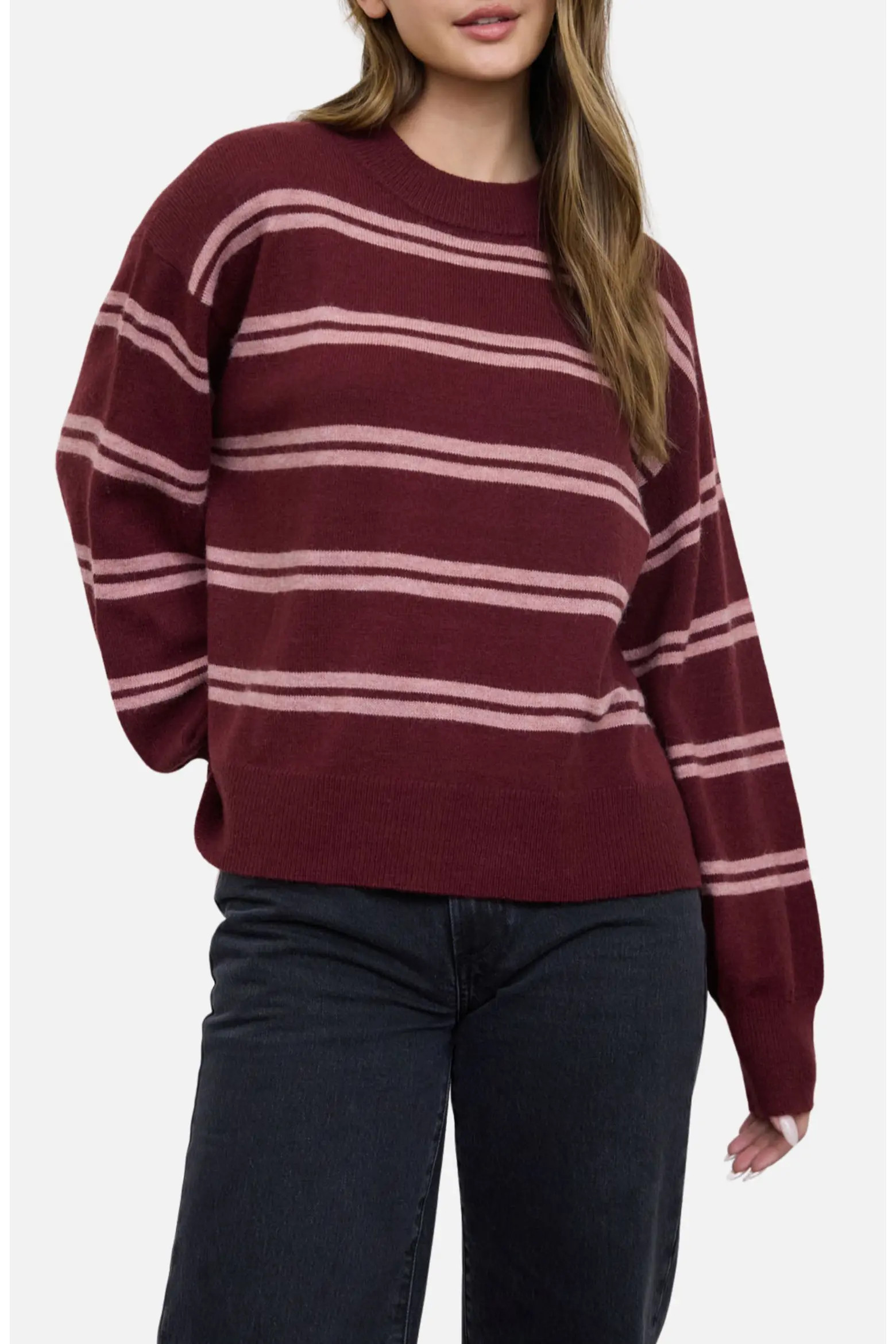 Blu Pepper Stripe Crew Sweater (Women) | Nordstromrack | Nordstrom Rack