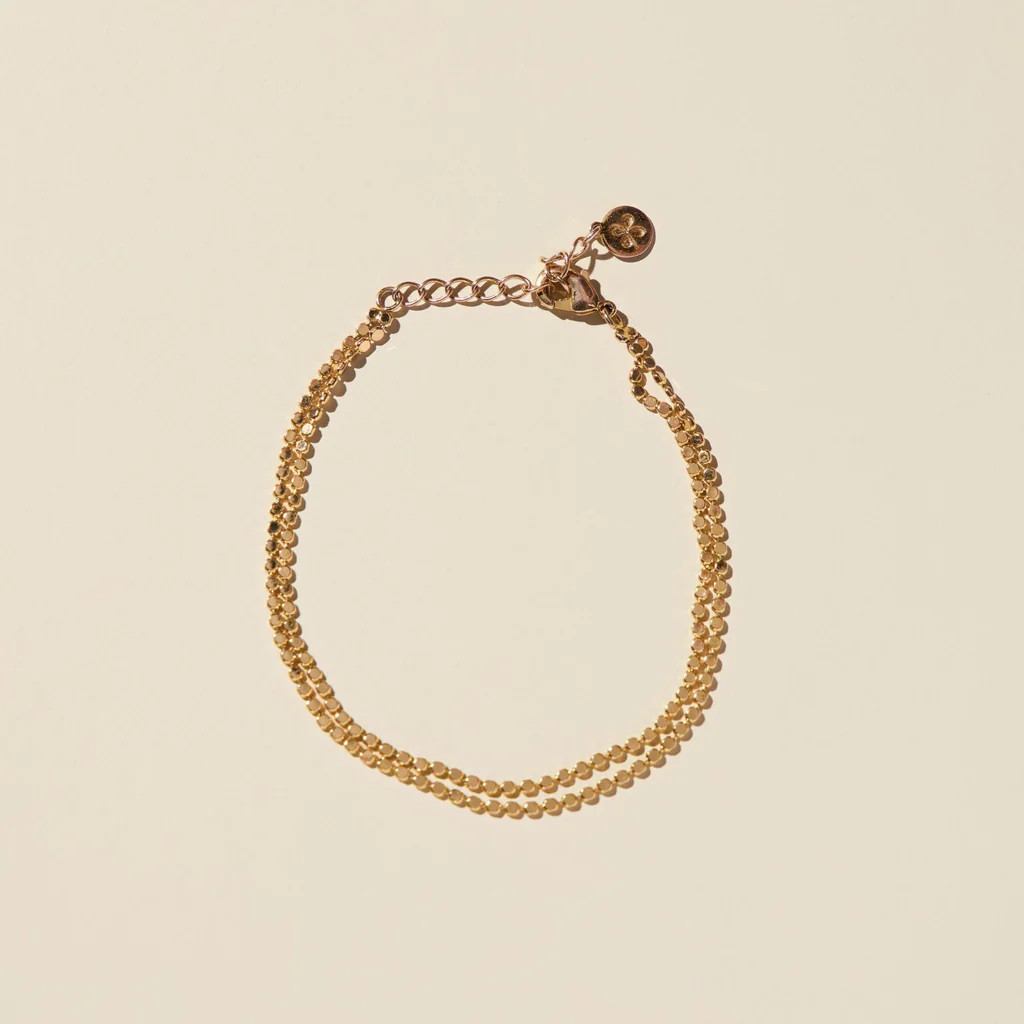 Gold Disc Chain Bracelet | Nickel and Suede