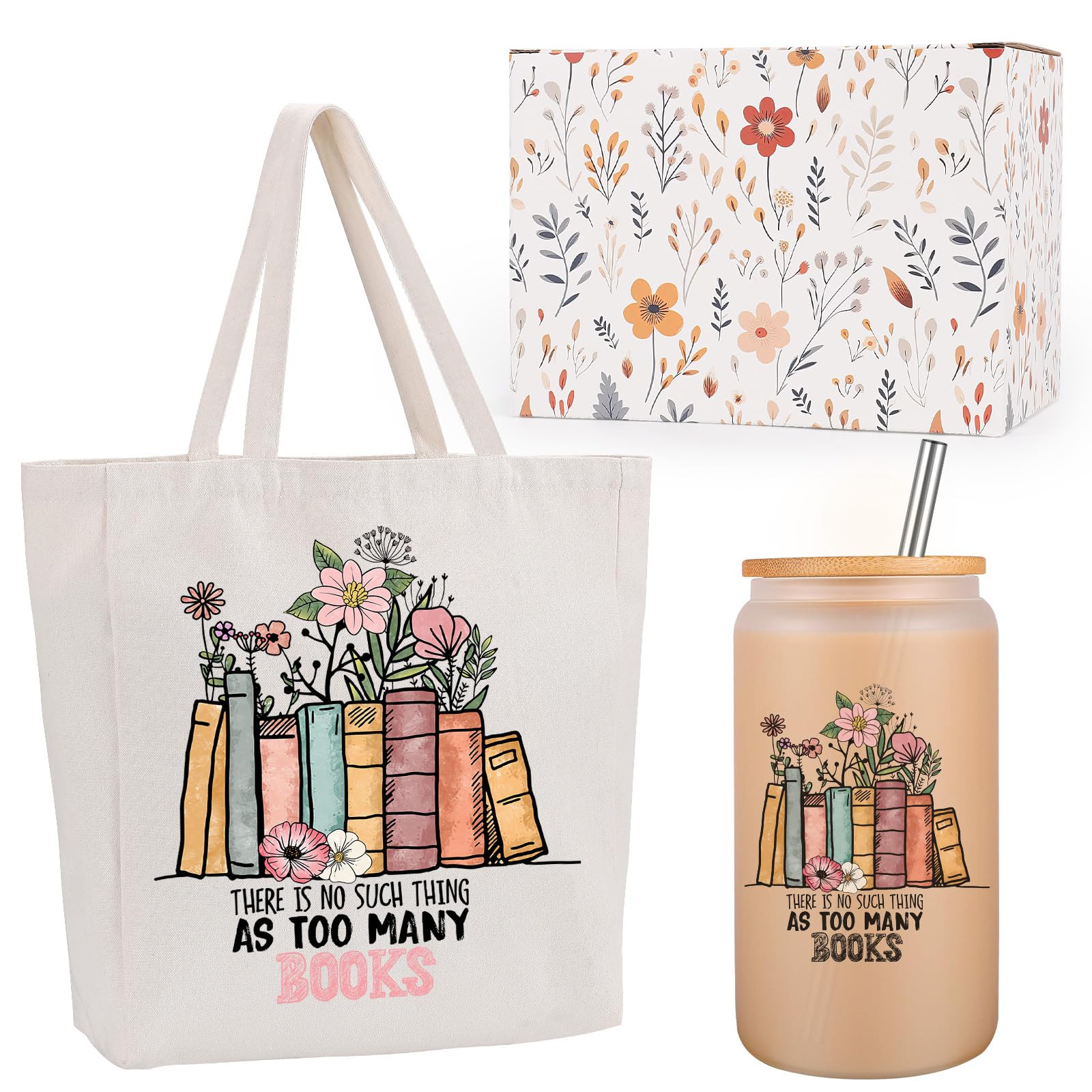 Fairy's Gift Book Lovers Gifts - Canvas Tote Bag & Frosted Glass Cup Gift Set - Mothers Day, Birt... | Amazon (US)