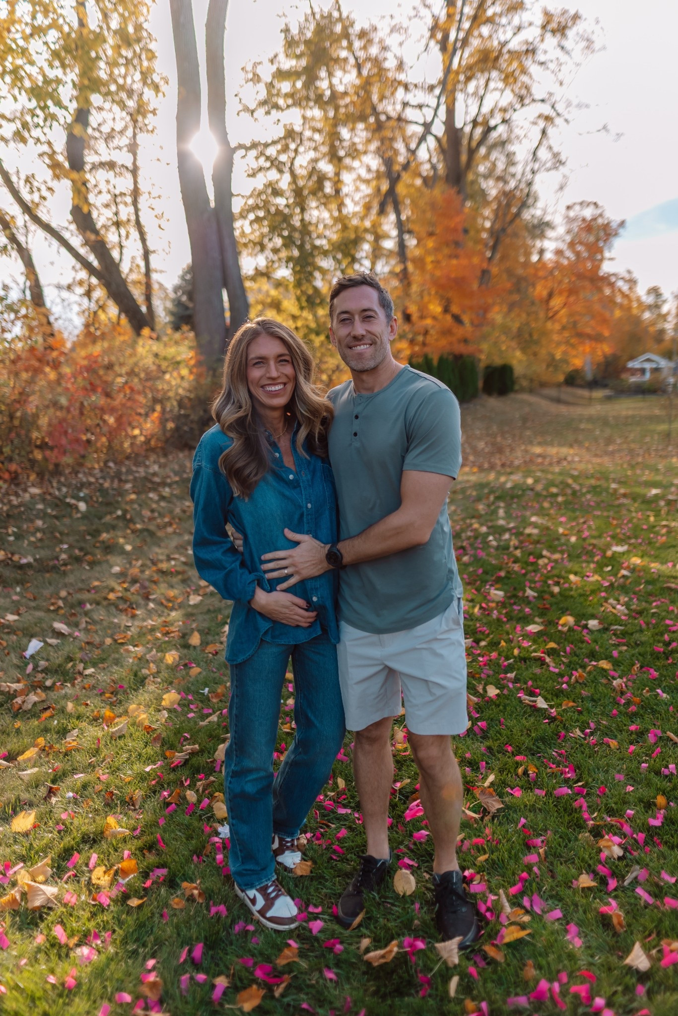 Gender reveal all denim outfit
Denim button up runs oversized. One of my favorites ever. Size medium still for the extra length
Jeans run tts 27x34

#LTKFamily #LTKmomlife #LTKBaby