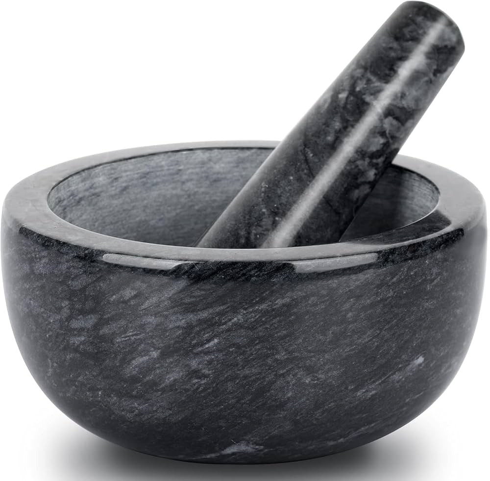 Tera Mortar and Pestle Set Natural Marble Grinder Spice Herb Grinder Pill Crusher Large Size 5.5i... | Amazon (CA)