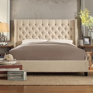 HomeSullivan Wentworth Oatmeal Queen Upholstered Bed 40E784BQ-1BLBED | The Home Depot