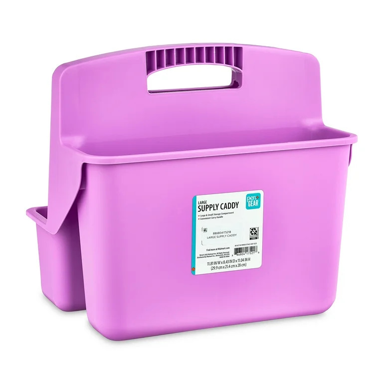 Pen+Gear Large Supply Caddy, 11.81" x 8.43" x 11.04", Violet | Walmart (US)