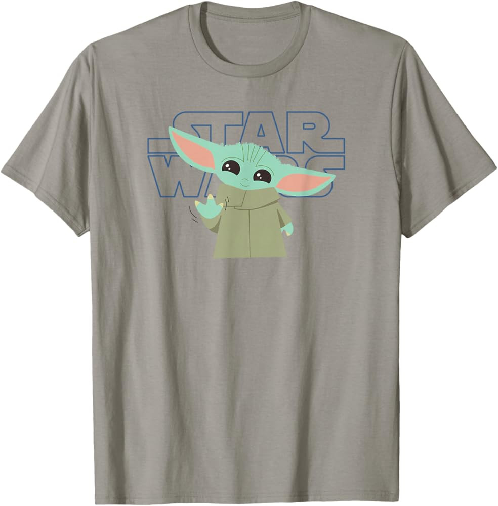 Star Wars: The Mandalorian Grogu Friendly Wave Logo T-Shirt | Amazon (US)