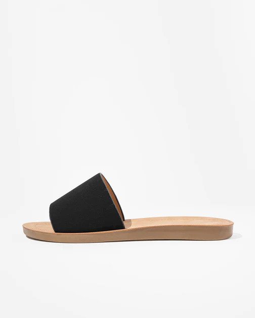 Sunburst Microsuede Slide Sandal - Black | VICI