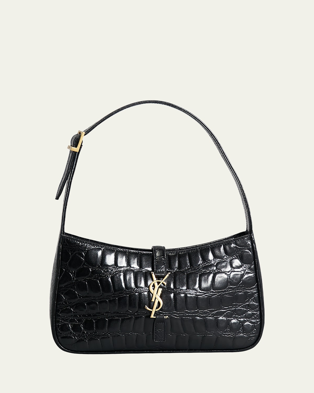 Le 5 A YSL Croc-Embossed Hobo Shoulder Bag | Bergdorf Goodman