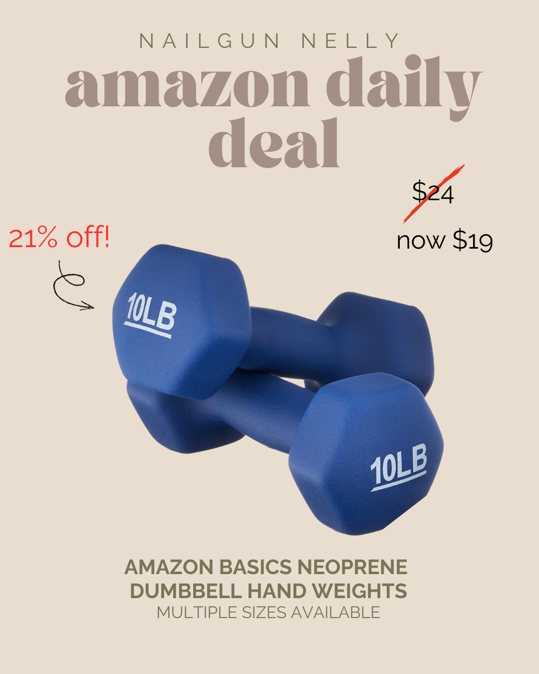 Amazon Daily Deal! - Amazon Basics Neoprene Dumbbell Hand Weights 

 #LTKSeasonal #LTKActive #LTKSaleAlert