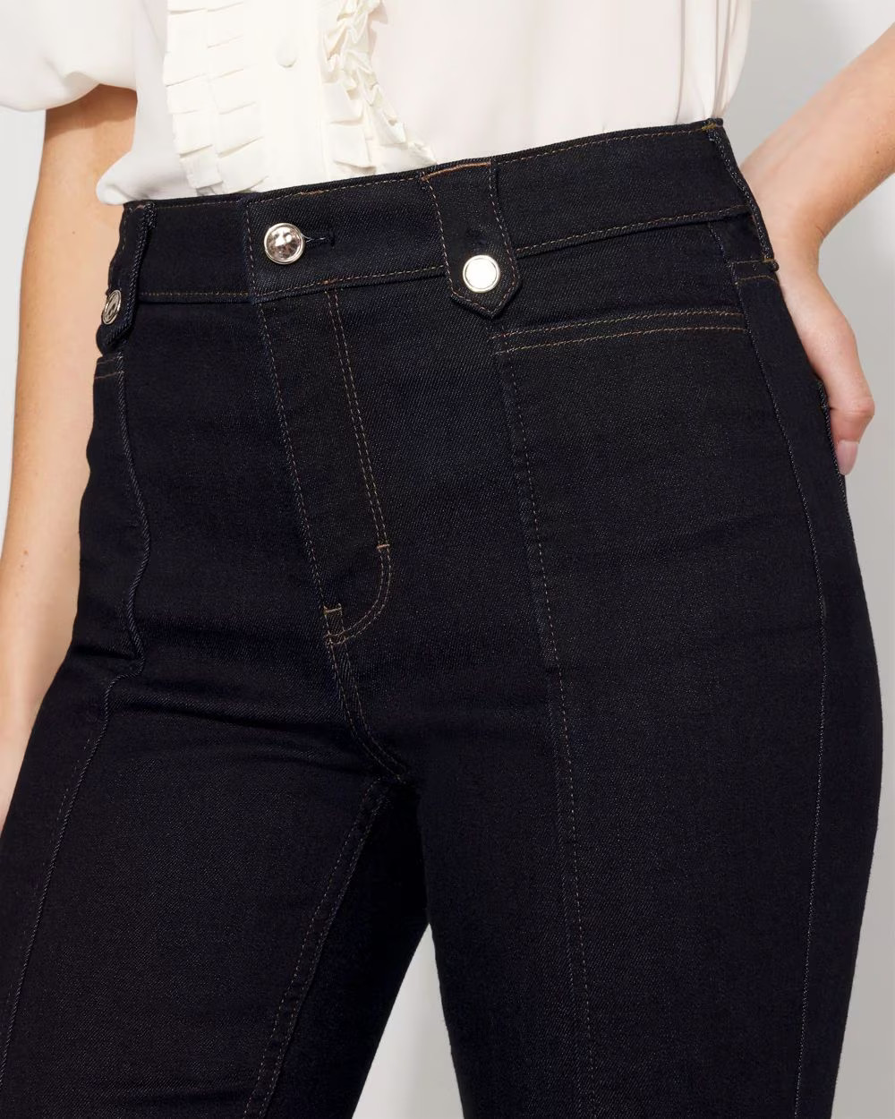 High-Rise Tab-Waist Bootcut Jean | White House Black Market