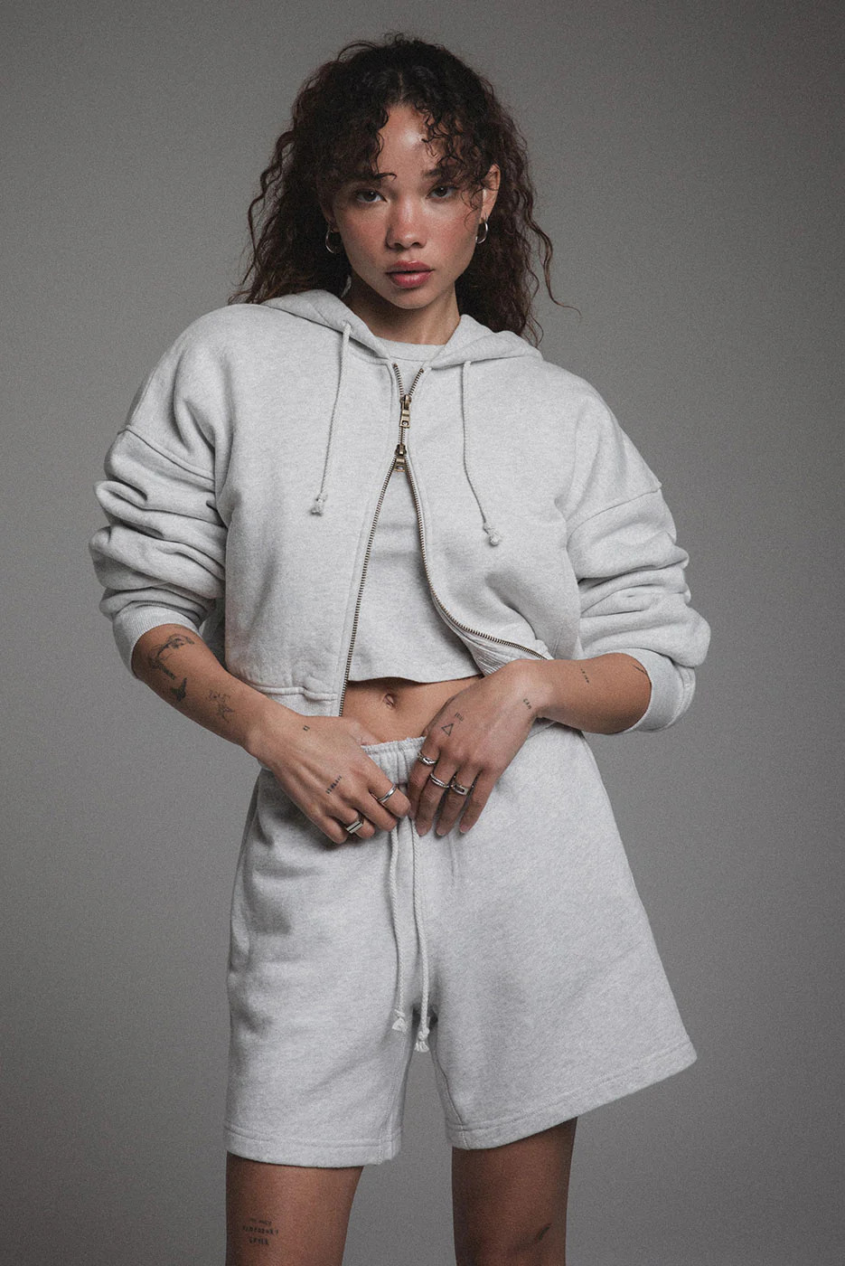 BABYDOLL CROP ZIP HOODIE | Elwood Clothing
