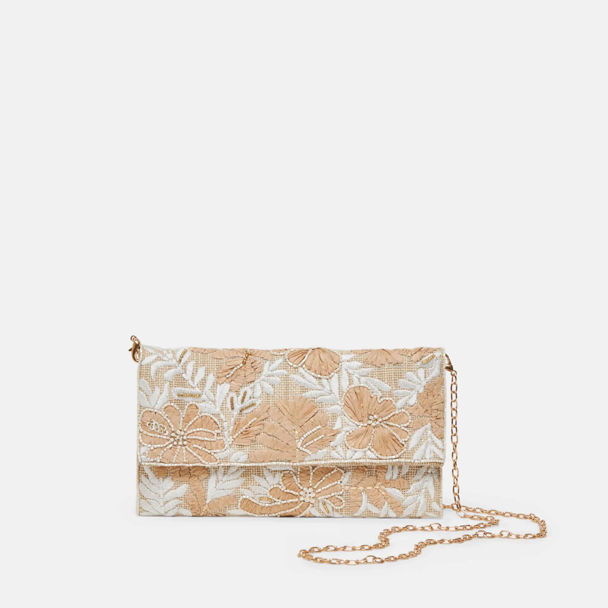 AMALFI CLUTCH NATURAL MULTI BEADED | DolceVita.com