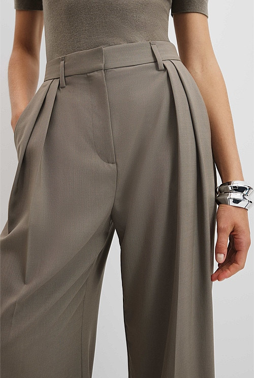 Pleat Wool Pant | Country Road