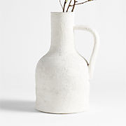 Villa White Jug Ceramic Vase 17" + Reviews | Crate & Barrel | Crate & Barrel