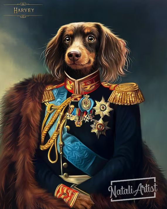Custom pet portrait, Royal Pet Portrait, Vintage Pet Portraits, Custom Pet Memorial, Portrait Dog... | Etsy (US)