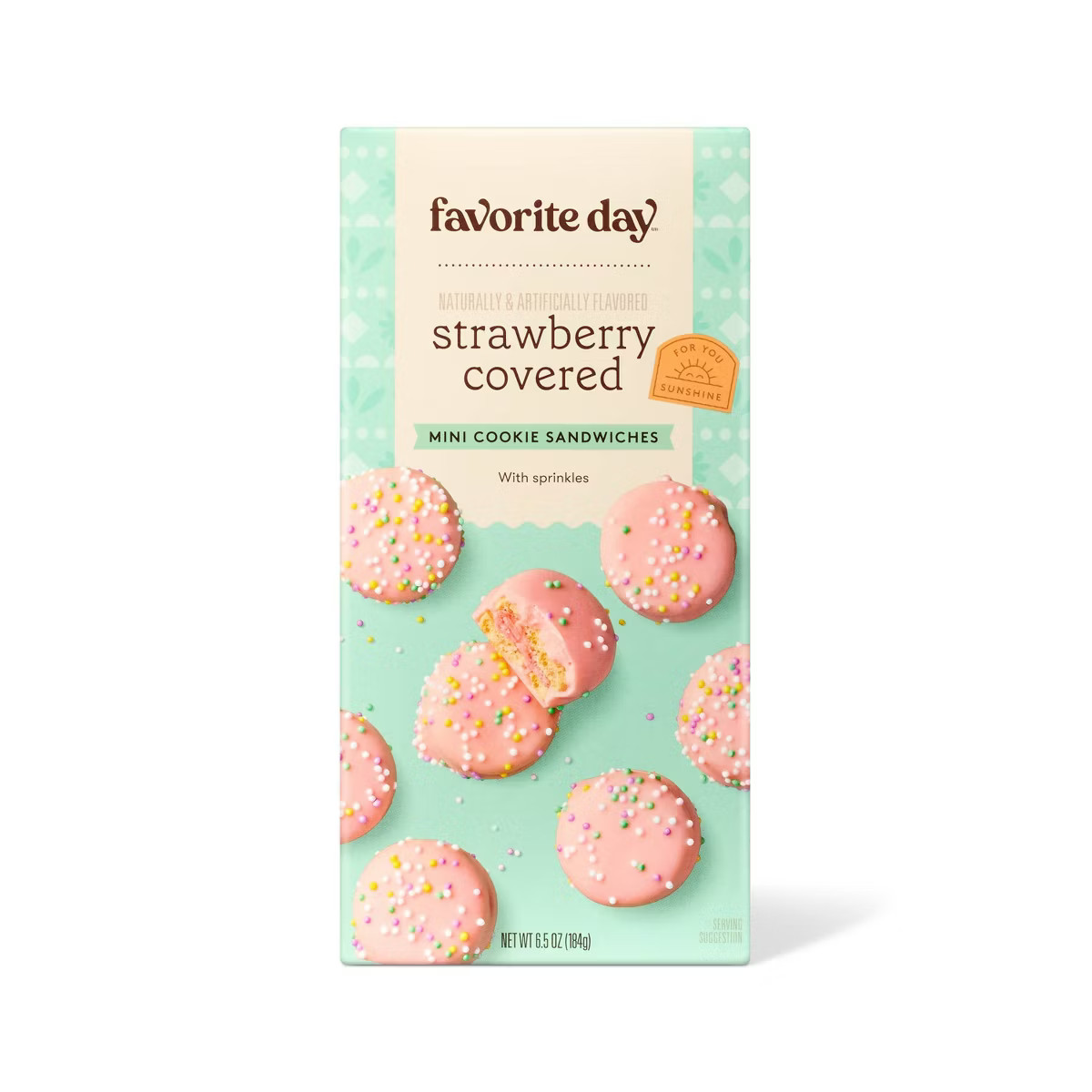 Spring Easter Pink Strawberry Coated Mini Creme Sandwich Cookies - 6.5oz - Favorite Day™ | Target