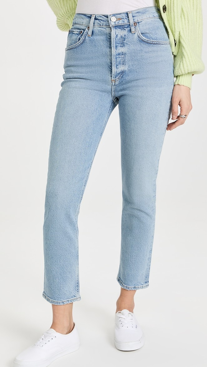 Riley High Rise Straight Crop Jeans | Shopbop
