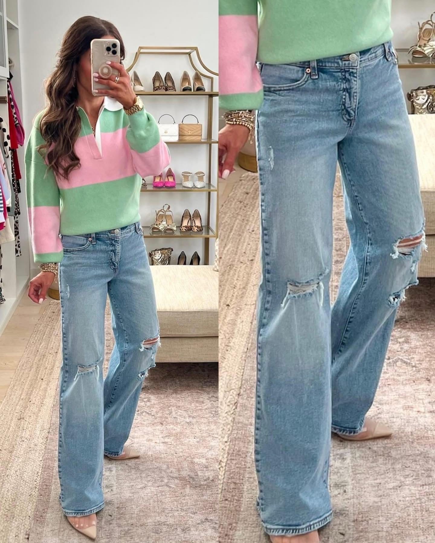 Jeans back in 2-16!! The color looks washed out online but this is the color in real life :) 