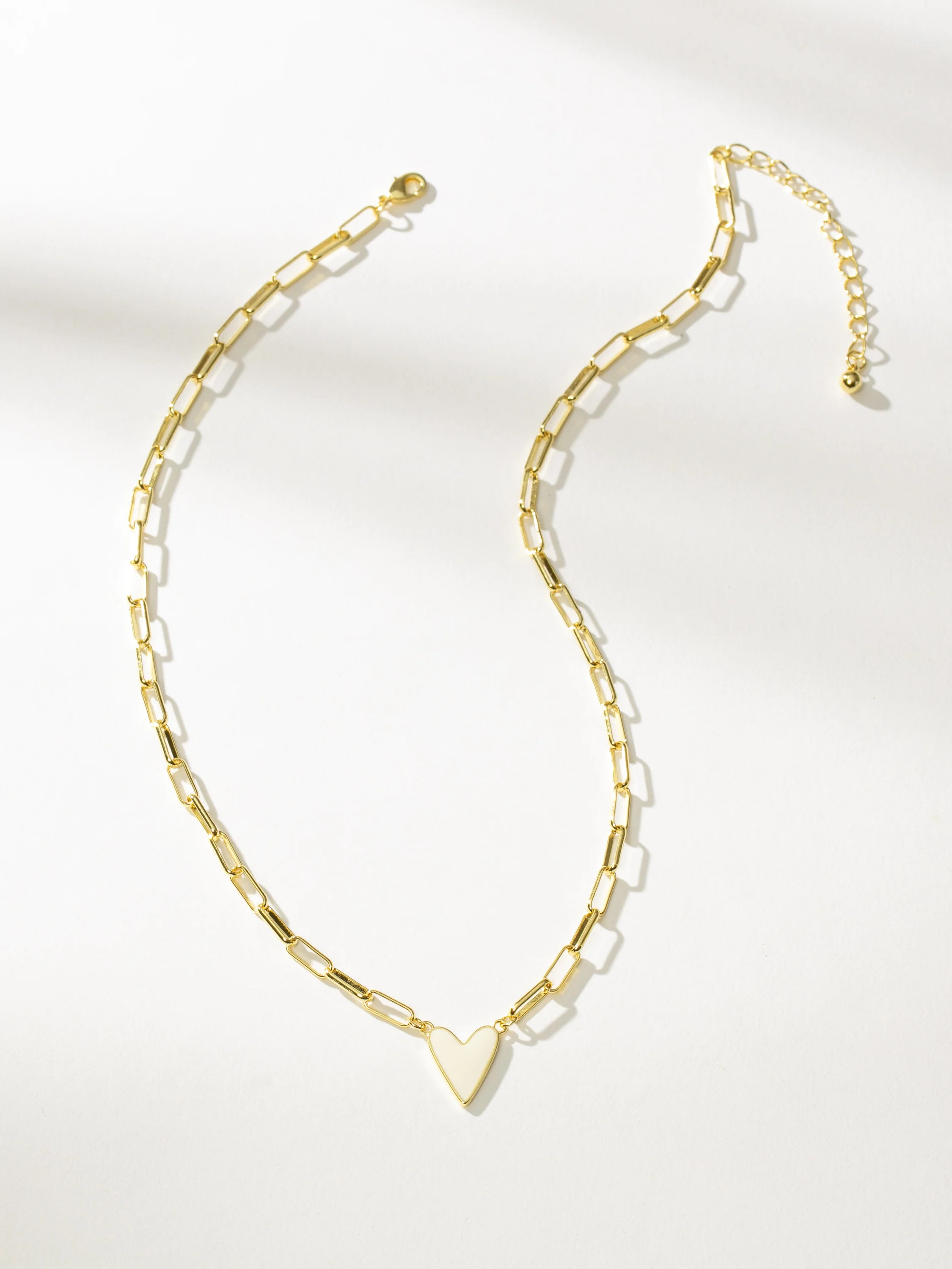 Colored Enamel Heart Chain Necklace in Gold | Uncommon James | Uncommon James