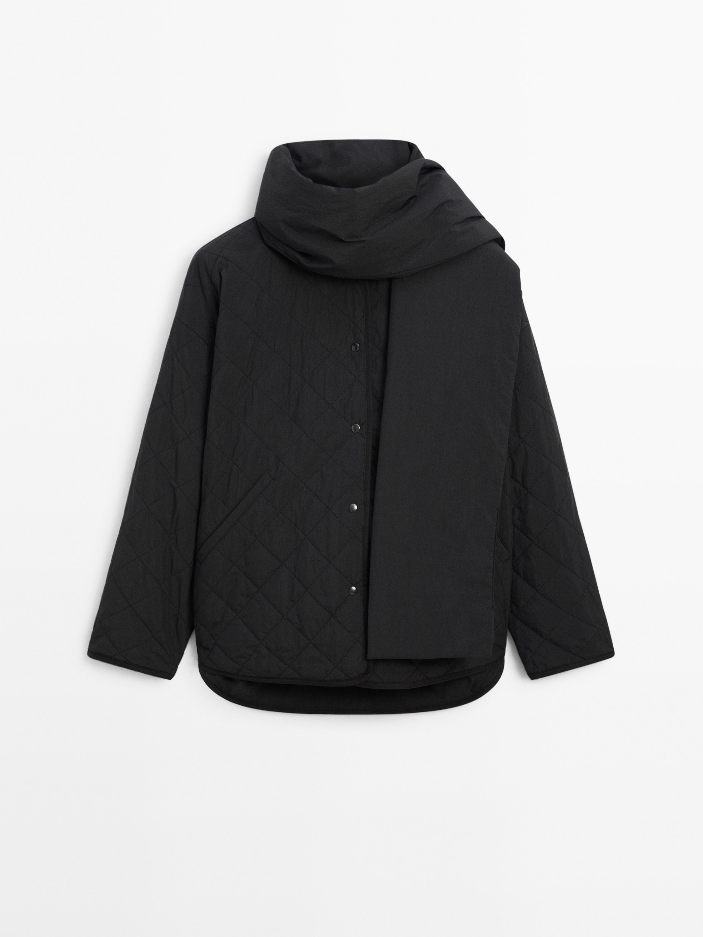 Diamond quilted jacket with scarf | Massimo Dutti US