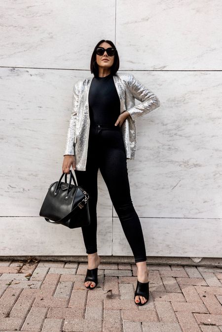 Love this holiday look! This sequined blazer is good all season long! I’m in the medium fit is TTS. 

I’m in the large of the bodysuit and pants. I found them to run snug so I sized up!

#LTKunder100 #LTKSeasonal #LTKHoliday
