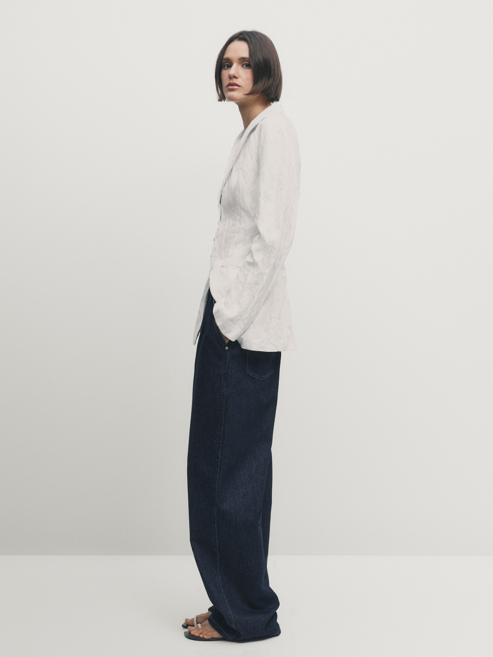 Wide-leg jogger jeans | Massimo Dutti UK