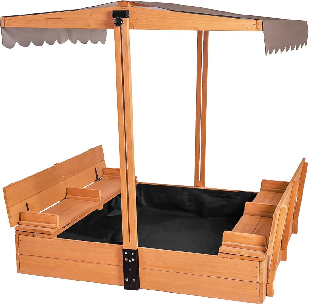 Aivituvin Kids Sand Boxes with Canopy Sandboxes with Covers Foldable Bench Seats, Children Outdoo... | Amazon (US)