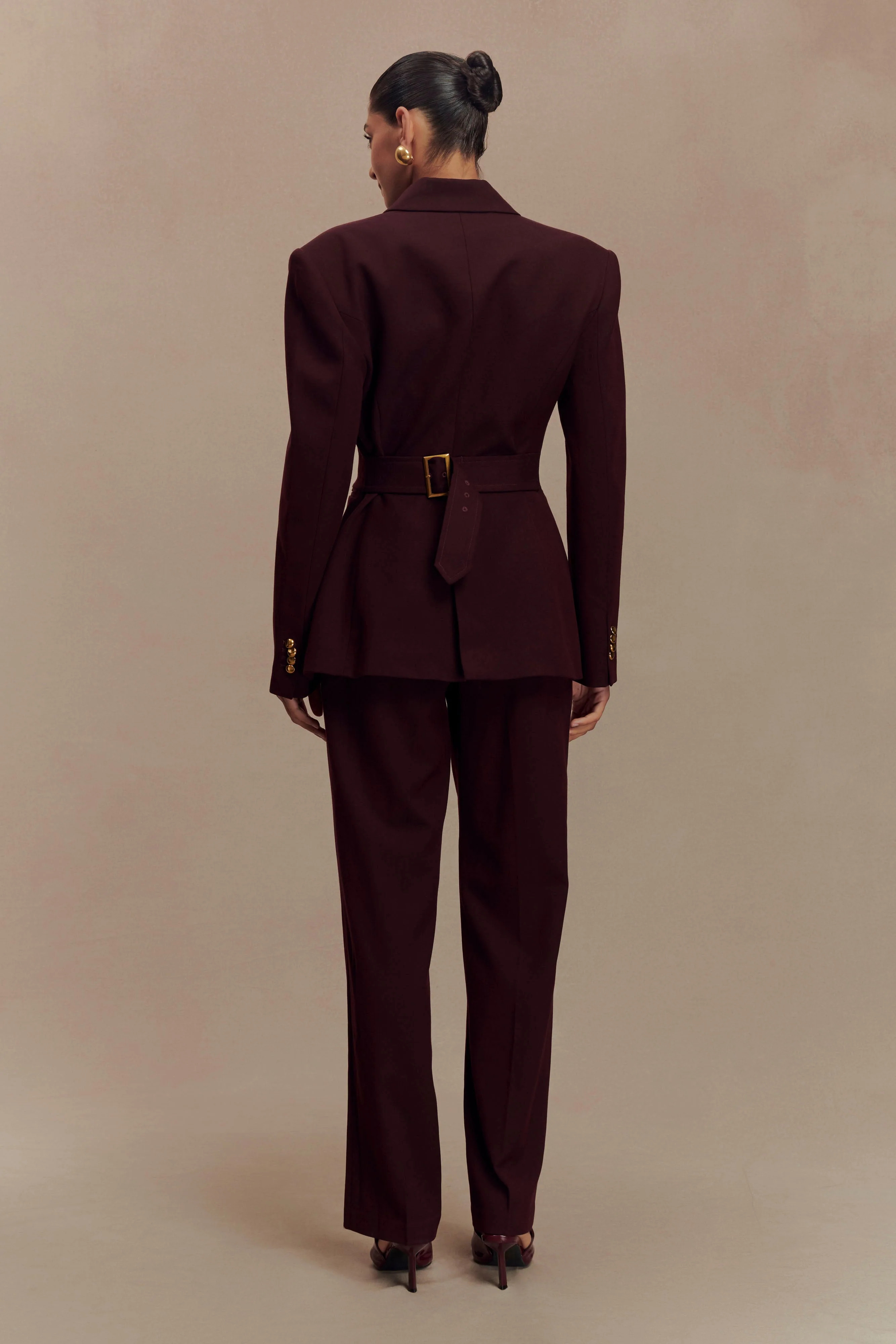 Bellamy Cinched Blazer - Mahogany | Meshki (APAC)