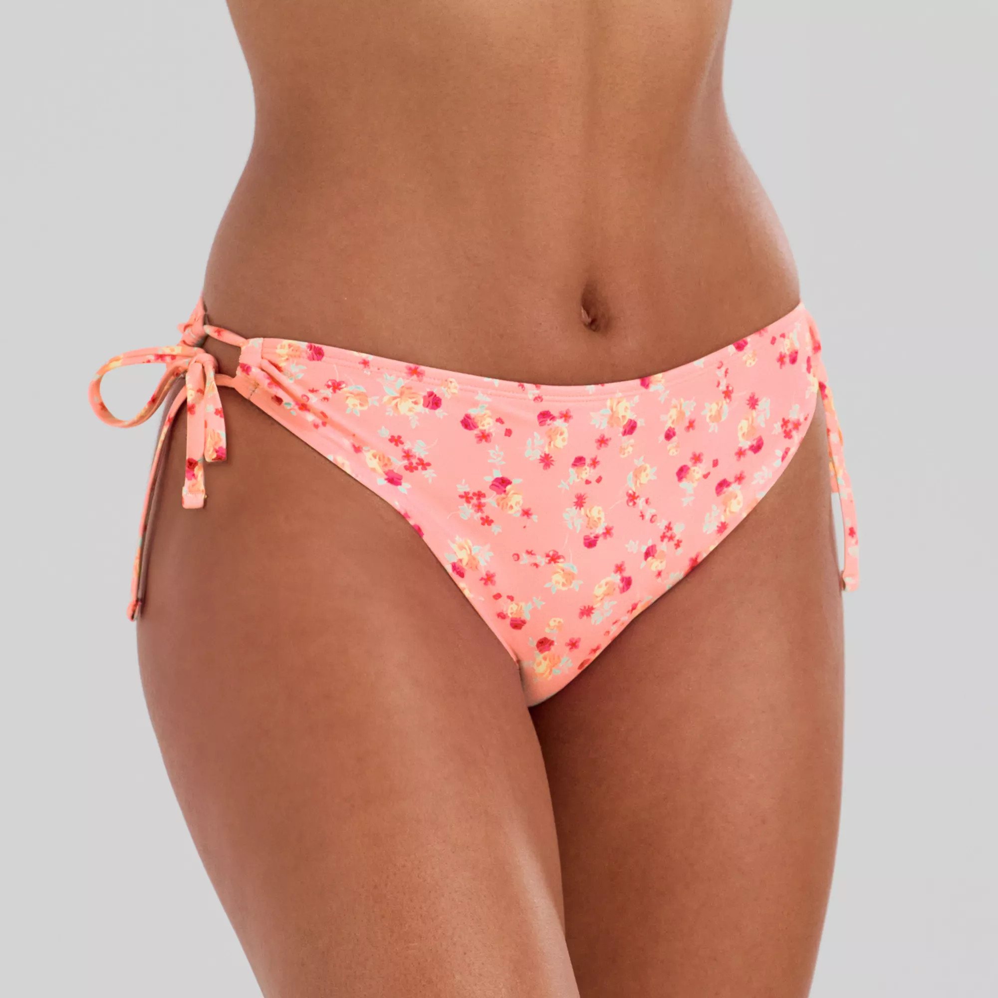 Juniors' Ninety-Nine° Floral Print Side Tie Cheeky Hipster Bikini Bottoms | Kohl's