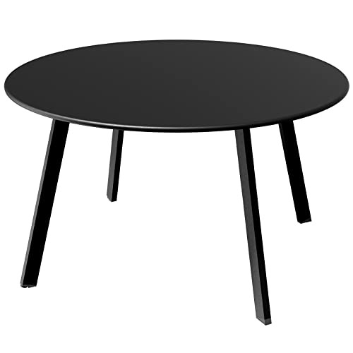 Grand Patio Round Steel Patio Coffee Table, Weather Resistant Outdoor Large Side Table, Black… | Amazon (US)