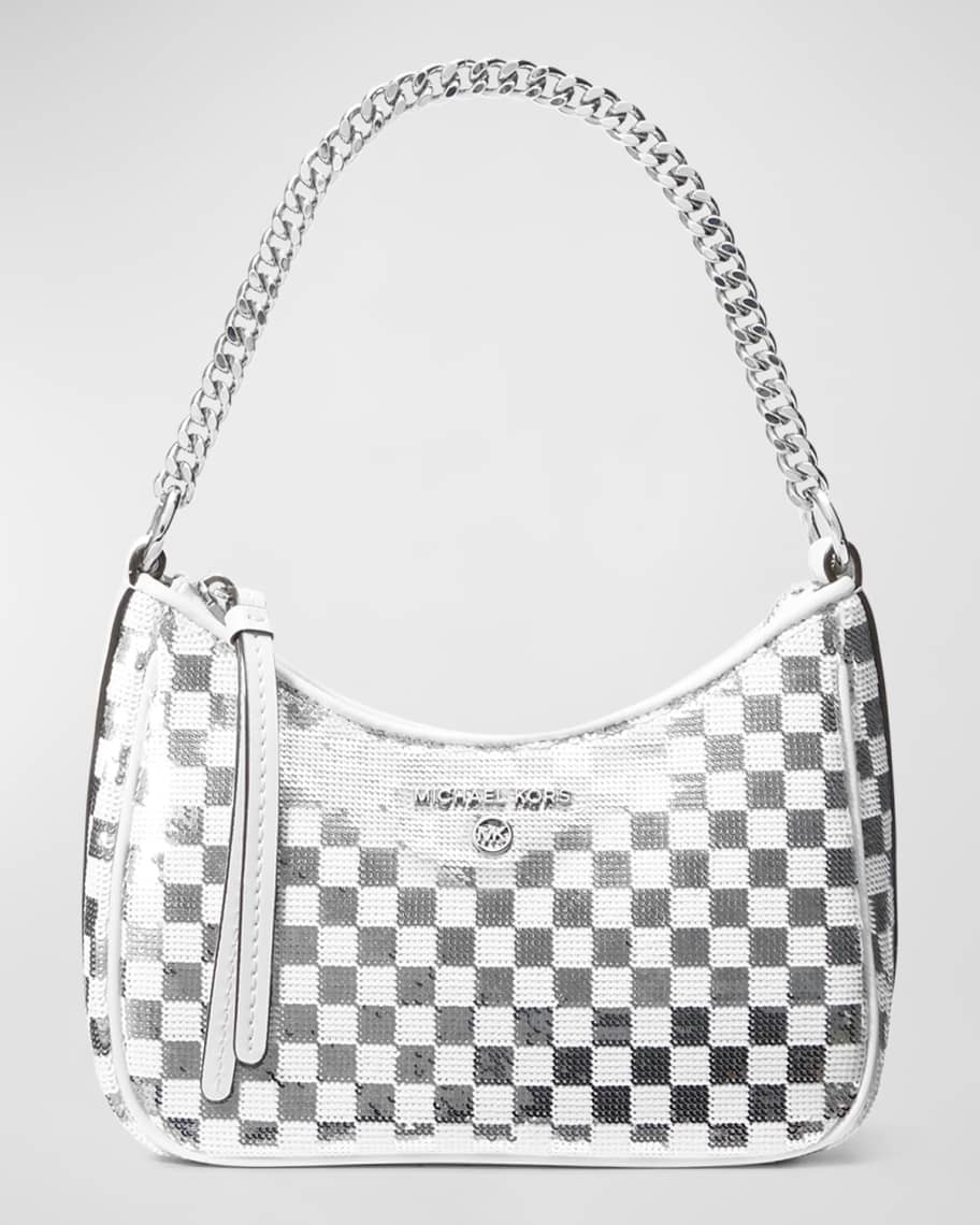 Jet Set Charm Checkered Sequins Pouchette Shoulder Bag | Neiman Marcus