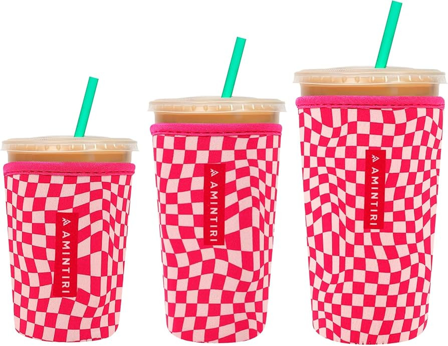 3 Pack Reusable Neoprene Sleeve for Iced & Hot Drinks, Compatible with Starbucks & Dunkin' Coffee... | Amazon (US)
