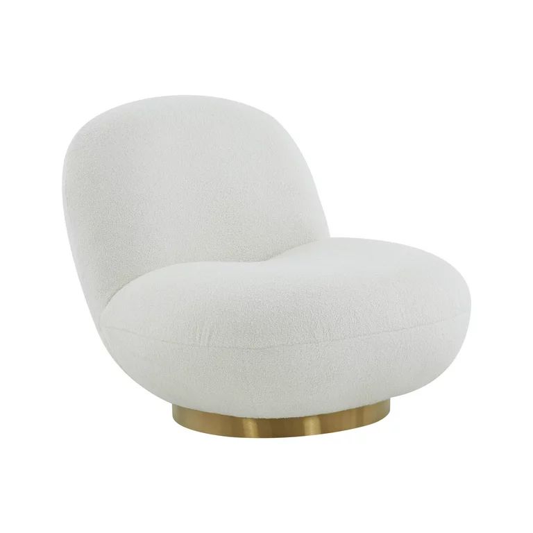 TOV Furniture Emily White Boucle Swivel Chair with Gold Base | Walmart (US)