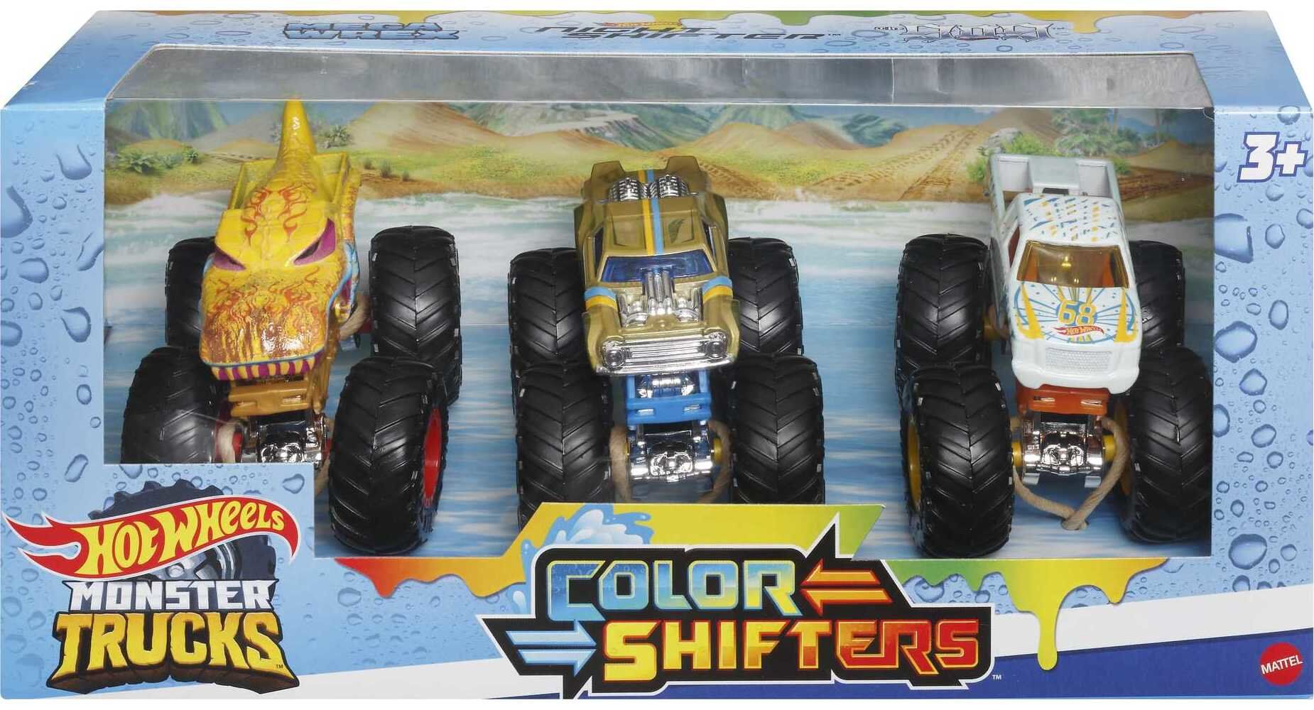 ​Hot Wheels Monster Trucks 1:64 Color Shifters, 3-Pack of Toy Trucks that Change Decos in Ice C... | Walmart (US)
