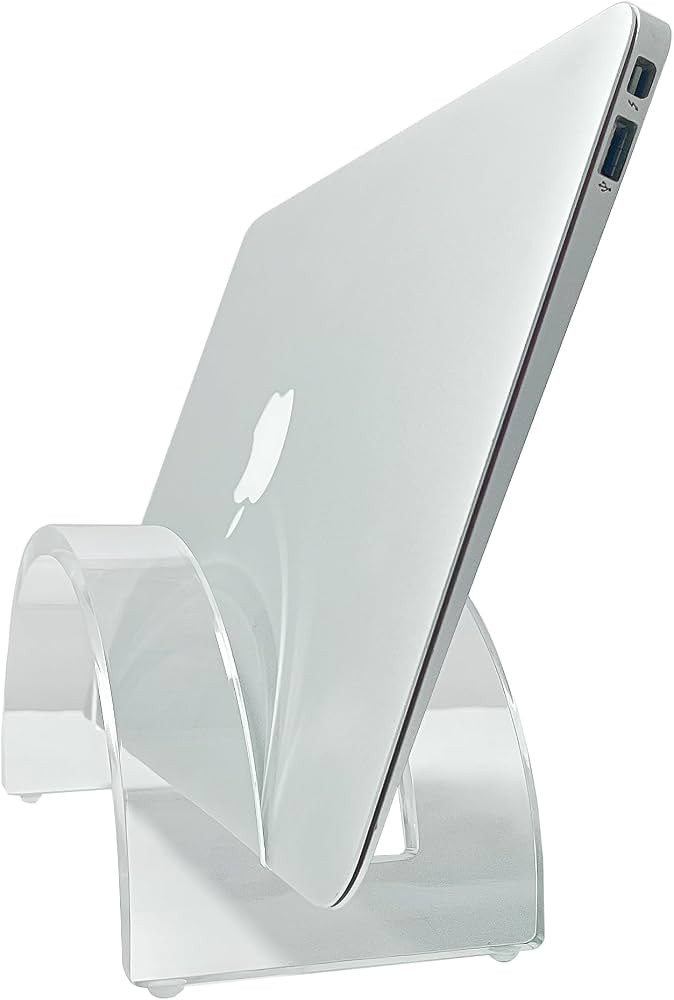 Acrylic Vertical Laptop Stand for Desk, Clear Vertical Laptop Holder & Space-Saving Workspace Org... | Amazon (US)