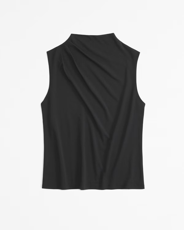Women's Sleeveless Grown-On Mockneck Top | Women's Tops | Abercrombie.com | Abercrombie & Fitch (US)