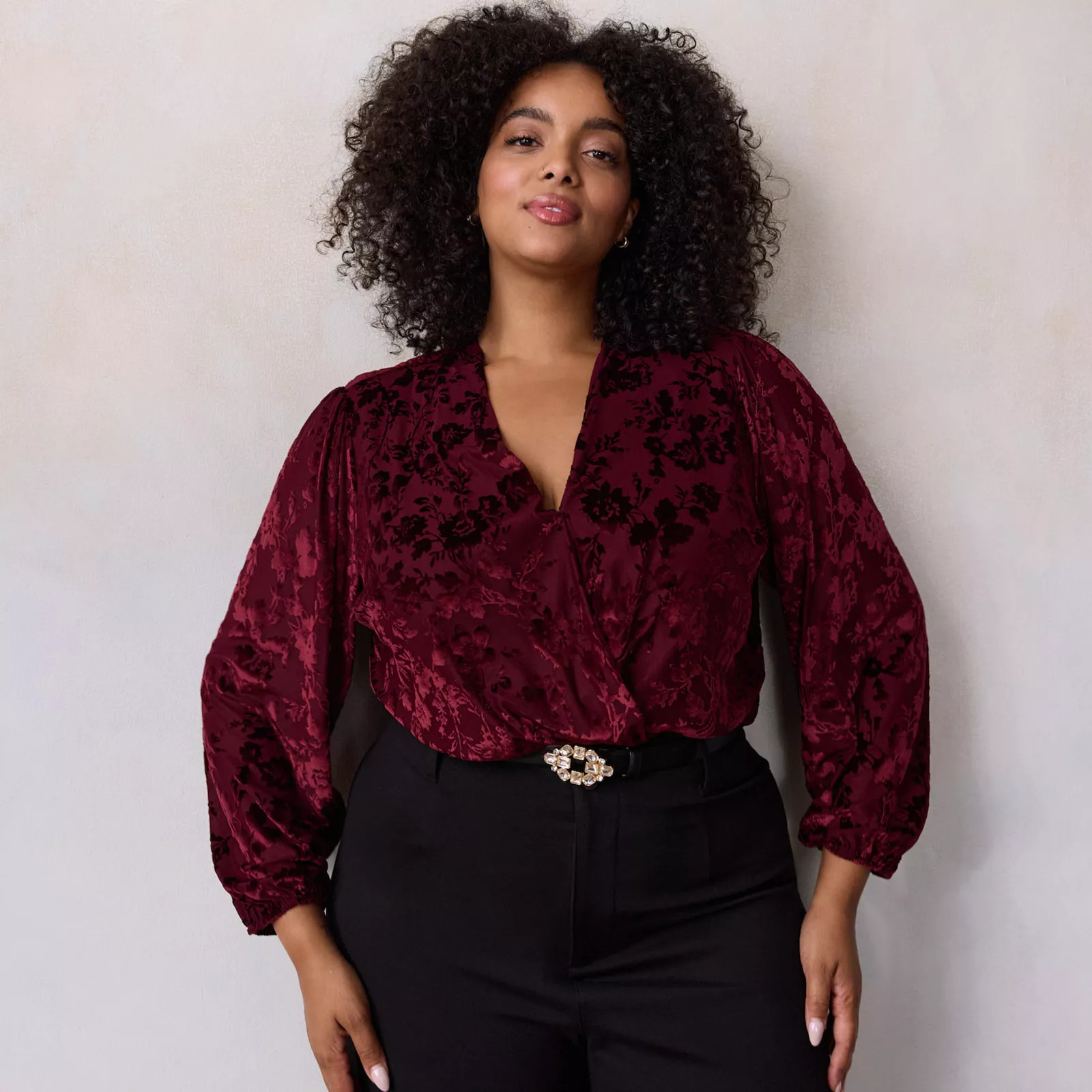 Plus Size LC Lauren Conrad Wrap Front Bodysuit | Kohl's