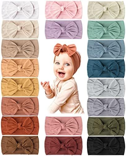 Prohouse 20PCS Baby Nylon Headbands Hairbands Hair Bow Elastics for Baby Girls Newborn Infant Tod... | Amazon (US)