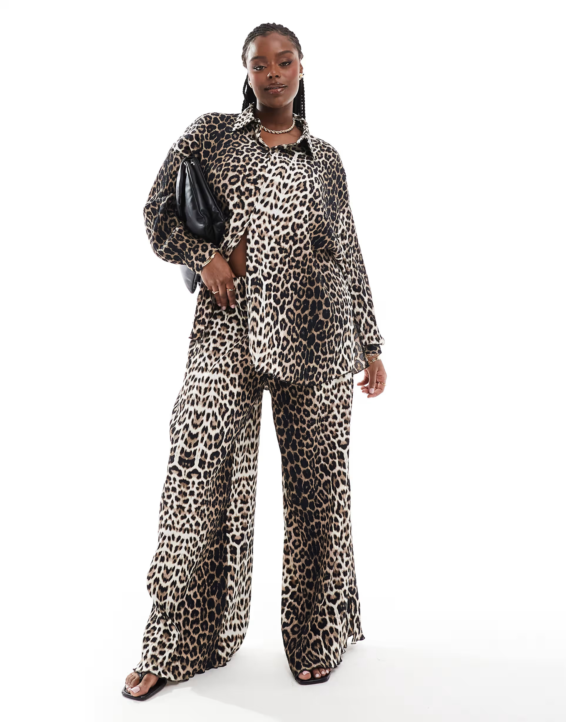 Extro & Vert Plus plisse pants in leopard print - part of a set | ASOS (Global)