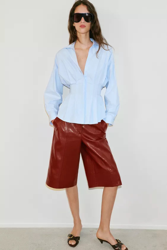 PLEATED POPLIN SHIRT | Zara US