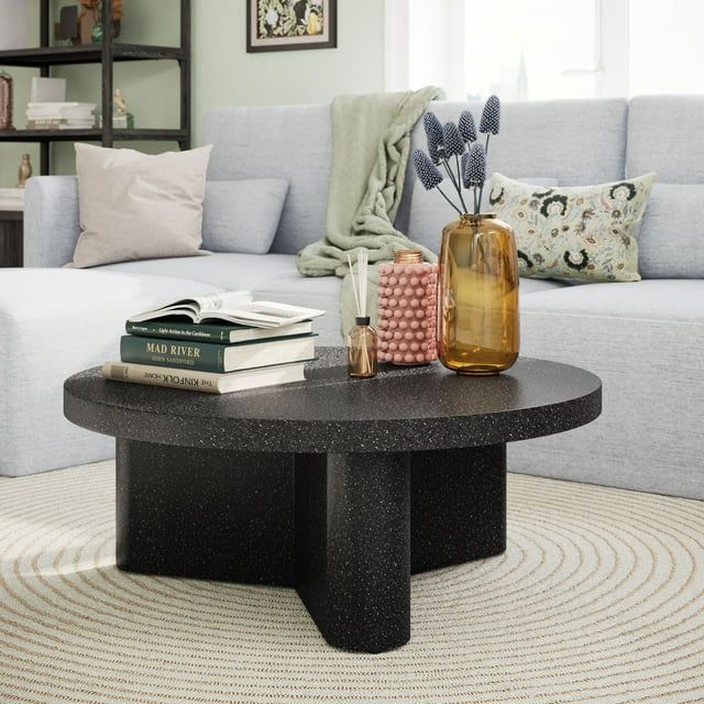Beautiful Contempo Round Coffee Table Finish by Drew Barrymore, Speckled Marble Finish - Walmart.... | Walmart (US)