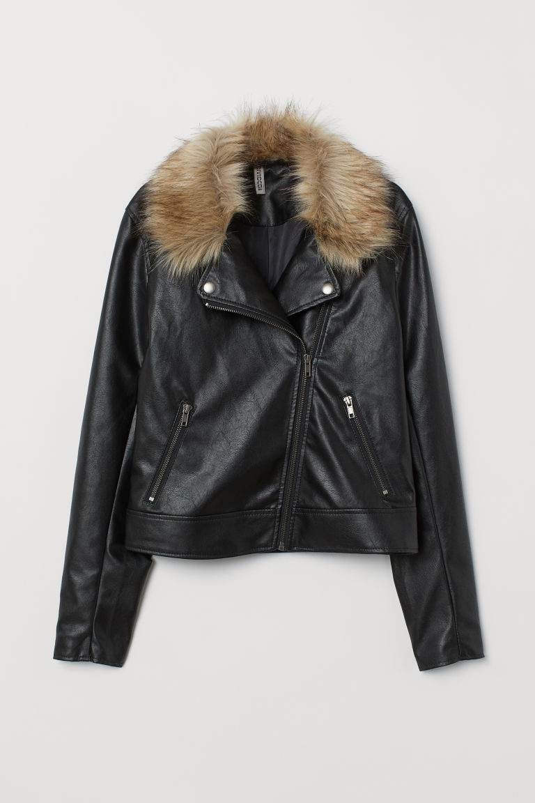 Biker Jacket with Faux Fur | H&M (US + CA)