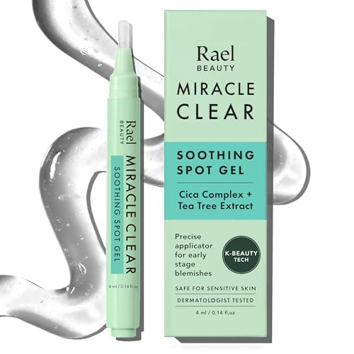 Rael Miracle Clear Spot Gel – Soothing Cream with Succinic Acid, Tea Tree, Calming Cica, Lightweight, Korean Skin Care (0.14 oz) | Amazon (US)
