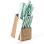 MARTHA STEWART Eastwalk 14 Piece High Carbon Stainless Steel Cutlery Kitchen Knife Block Set w/AB... | Amazon (US)